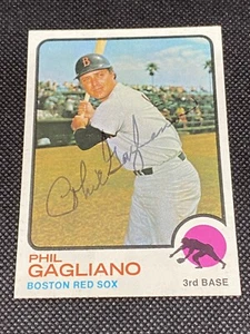Phil Gagliano Red Sox Signed Auto Autographed 1973 Topps Card #69 ~ COA - Picture 1 of 4