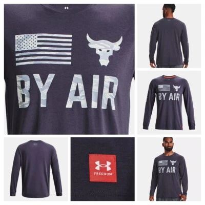 Project Rock - 2XL Camiseta Para Hombre Manga Larga Azul/Blanco Under Armour Día Veterinario Nueva Con Etiquetas Foto 1 de 4