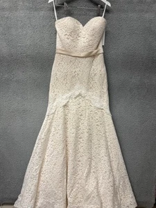 Emmaline Brautkleid elfenbeinfarben Blumen Spitze A-Linie Damengröße 8 POE - Bild 1 von 10