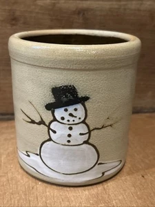 Pupazzo di neve vintage primitivo 1998 ceramica acero città dipinto a mano cock - Foto 1 di 5