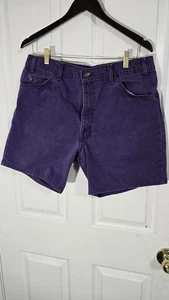 Vintage Levis 550 Shorts Herren 34 lila Denim entspannte Passform orangefarbenes Etikett 90er hergestellt in den USA - Bild 1 von 12