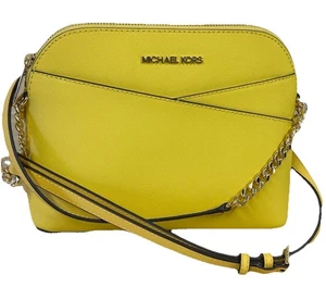 Neu mit Etikett Michael Kors Jet Set Travel Medium Kuppel Umhängetasche Leder goldgelb - Bild 1 von 6
