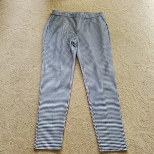 Michael Kors Karierte Legging Hose Damen M Gingham Schwarz Weiß Dehnbare Taschen - Bild 1 von 9