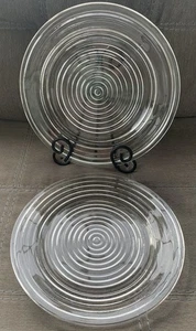 Lotto 2 piatti Anchor Hocking Manhattan 10" anni '30 ottime condizioni vetro trasparente - Foto 1 di 2