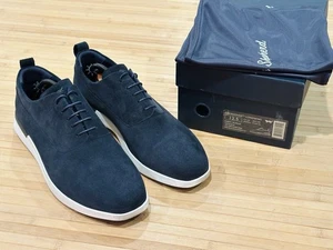 Wolf & Shepherd  Crossover Longwing Navy Blue Suede Shoes Mens 12.5 M EUC W/ Box - Picture 1 of 17