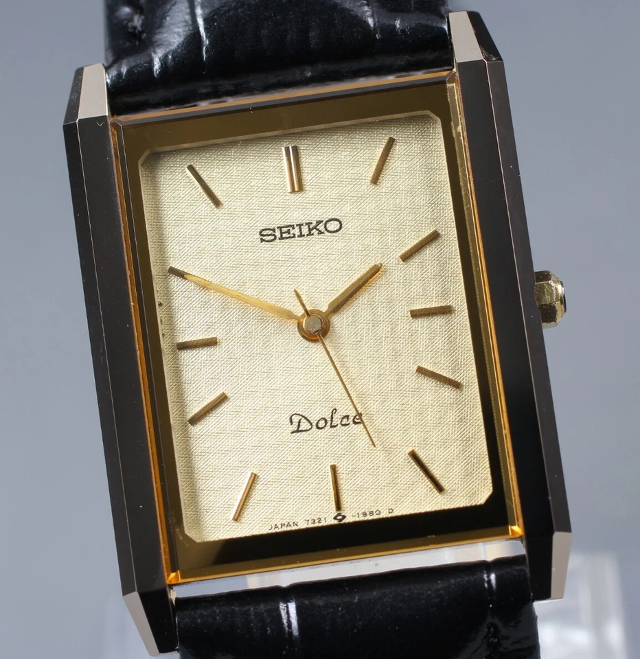 1987 [Casi Como Nuevo] Reloj Seiko Dolce 7321-6170 Oro Tungsteno Cuarzo Hombre JAPÓN Foto 1 de 4