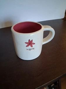 2008 Authentic Starbucks Inspire Hand Painted Mug Coffee Cup Pink Flower 10 oz - Picture 1 of 2
