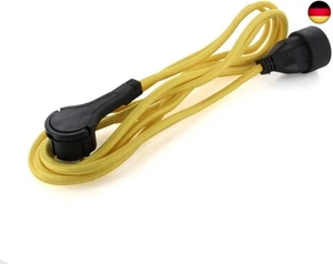 Textil-Verlängerungskabel, khaki ? mit schwarzem Flachstecker ? 3 m (SCH) - Bild 1 von 1