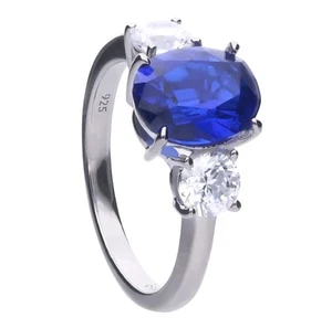 Anello argento 925 Royal zircone blu Diamonfire misura 13 idea regalo proposta - Foto 1 di 8