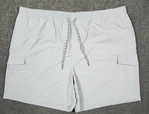 Men's Cargo Shorts Size XXL 44" Original Use Light Gray Elastic Waist 100% Nylon - Picture 1 of 9