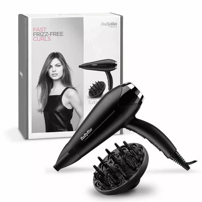 BaByliss Turbo Smooth 2200 Hair Dryer & Diffuser Fast Ionic Frizz Control 5572U - Image 1 of 4