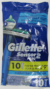 Gillette Sensor2+Lubrastrip Pivot/Fixed Disposable Razors 10/PK*BUY MORE & SAVE*
