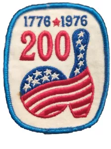 1776-1976 Bicentenario "200" Parche de Bolos Vintage Patriótico Coser Chaqueta Camisa - Imagen 1 de 2