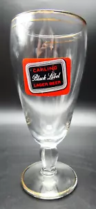 Carling Black Label Stemmed Half Pint Glass Canadian Lager Man Cave - Picture 1 of 9