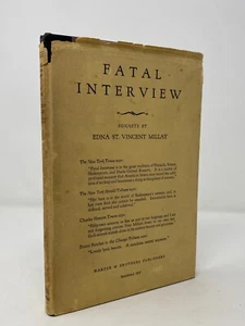 Edna St Vincent Millay ~ Fatal Interview ~ HCDJ 1st ~ Poetry - Picture 1 of 4