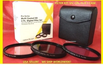 FILTER KIT 52mm CPL UV FDL to Panasonic Lumix FZ100 FZ150 FZ200 FZ300 FZ48 FZ47 - Image 1 of 4