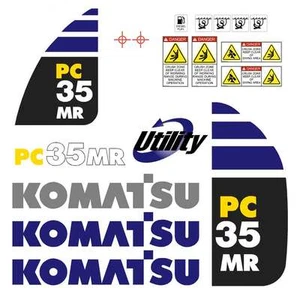 Komatsu PC35MR, PC35MR-2 PC35MR-3 Calcomanías Pegatinas Kit Repro Mini Excavadora - Imagen 1 de 3