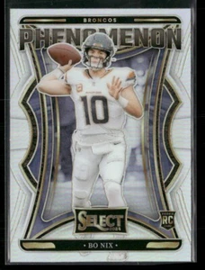 2024 Panini Select Bo Nix Rookie RC Phenomenon #4 Silver Prizm Denver Broncos🔥 - Picture 1 of 2