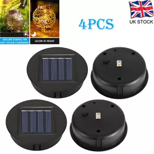 4Pcs Solar Lights Replacement Top with LED Bulbs Solar Panel Lantern Lid Tops - Picture 1 of 11