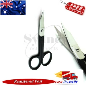 Black Small Nail Manicure Pedicure Jaws Curved Scissors Cuticle Arrow Point - Picture 1 of 4