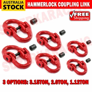 2Pack 6mm 8mm 10mm Hammerlock Coupling Link Safety Tow Chain Connector Link Red - Picture 1 of 13