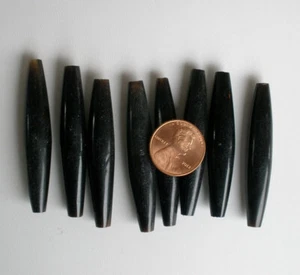 Bone Hairpipe Tube Beads 2 Inch Black Color 10pc - Picture 1 of 1