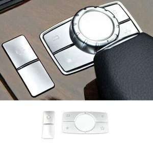 Matte Silver Middle Console Multimedia Button Sticker Trim For Benz E-Class W212 - Picture 1 of 6