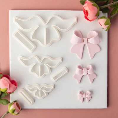 Bowknot Earrings Pendant Plastic Cutting Mould Soft Clay Cutter Jewelry Making - Image 1 of 4
