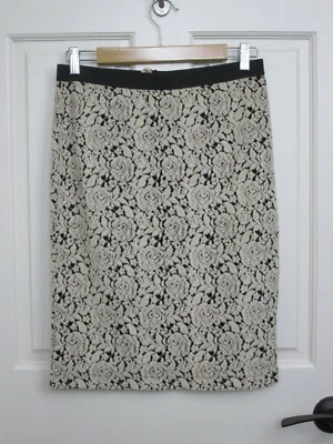 NWT Chelsea Violet Floral Skirt Womens Size M 29x22 Tan & Black Stretch 2-25872 - Image 1 of 4