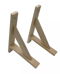 Regalträger Set aus Holz Regalhalter Regalwinkel Wandregal Winkel Konsole 230mm - Bild 1 von 3
