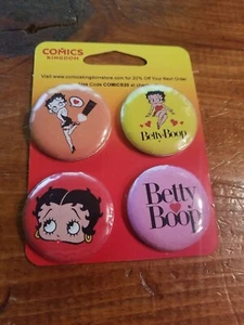 4er Set Betty Boop Buttons Pinback Pins Brandneu 1,5 Zoll - Bild 1 von 4