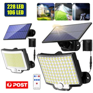 LED Solar Motion Sensor Flood Light Outdoor Garden Wall Security Flood Lamp - Picture 1 of 15