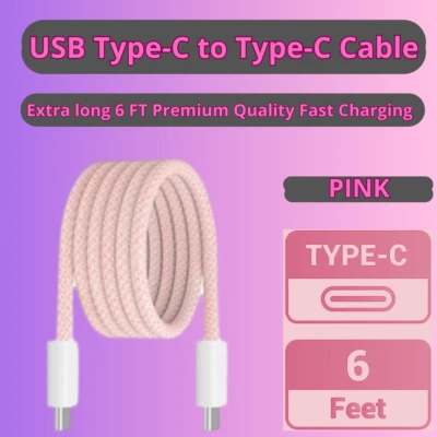 2-Pack USB-C to USB-C Charger Cable 6FT 60W Fast Cord for iPhone 16 Series! - Image 1 of 4