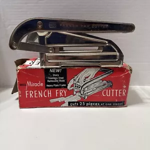 Ekco Miracle French Fry Cutter Black Handle Stainless Steel Boxed Vintage - Picture 1 of 22