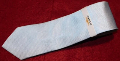 CORBATA A RAYAS CRUZADAS AZUL CLARO/BLANCO EAGLE SHIRTMAKER - NUEVA CON ETIQUETAS - CORBATAS DE DISEÑADOR Foto 1 de 3