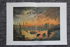 Grosse Brand von Chicago am 7. Oktober 1871 FARBDRUCK von 1911 Great Chicago Fir - Picture 1 of 1