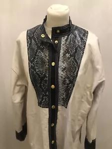 Stand Studio Leather Shirt Shacket Cream Laura BNWT Size FR36 RRP £549 - Picture 1 of 7
