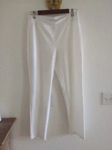 Eileen Fisher Knit Pants Womens Small White Stretchy Tapered Leg Elastic Waist - Picture 1 of 5