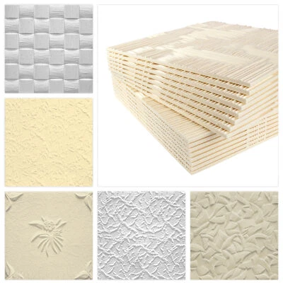 Marbet Styropor Deckenplatten EPS 6 versch. Dekore in 3 Farben 50x50cm Sparpaket - Bild 1 von 4