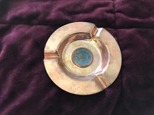 Saudi Arabia Silver Riyal mounted in copper ash tray -T27 - Picture 1 of 3