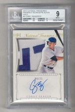 COREY SEAGER 2015 NATIONAL TREASURES GOLD AUTO PATCH RC #4/25 BGS 9 10 (.5 AWAY)