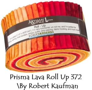 Prisma Lava Jelly Roll-Up 2.5" wide strips cotton quilt fabric Kaufman 372-40 - Picture 1 of 8