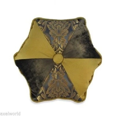 AUSTIN HORN "FOUNTAIN BLUE" ROUND 13" SIX SIDED DECO PILLOW  NIP $174 RARE FIND - Image 1 of 4