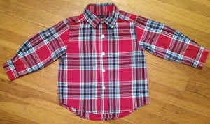 Toddler Boy 18-24 m Children's Place Red, White, & Blue Plaid Button Down Shirt - Picture 1 of 4