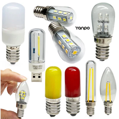 E12 E14 E17 B22 Mini LED Light Bulbs USB SMD Filament Fridge Oven Lamp 110V 220V - Image 1 of 4