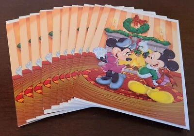 10 Disney Christmas Greeting Cards Mickey/Minnie Mouse Happy Holiays Unused #185 - Image 1 of 4