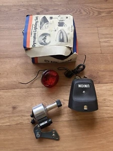 Vintage Bike Dynamo also front and back lights with box Union Frodenberg - Picture 1 of 9