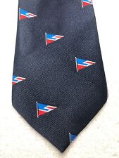T FOLEY MENS TIE BLACK WITH FLAGS 3.5 X 60