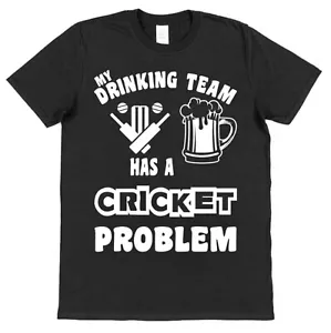 Cricket-T-Shirt für Cricketspieler Geschenkidee lustiger Bierliebhaber Geschenk Trinkteam - Bild 1 von 6