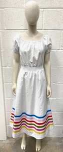 Boden Amber Women's Cotton Midi Dress White Multistriped RVB001 CP KH - Picture 1 of 7